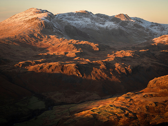 Last Light on Hardknott Fort and the Scafells