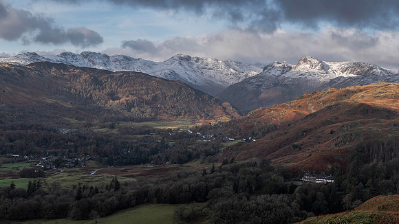Elterwater and Great Langdale Panorama